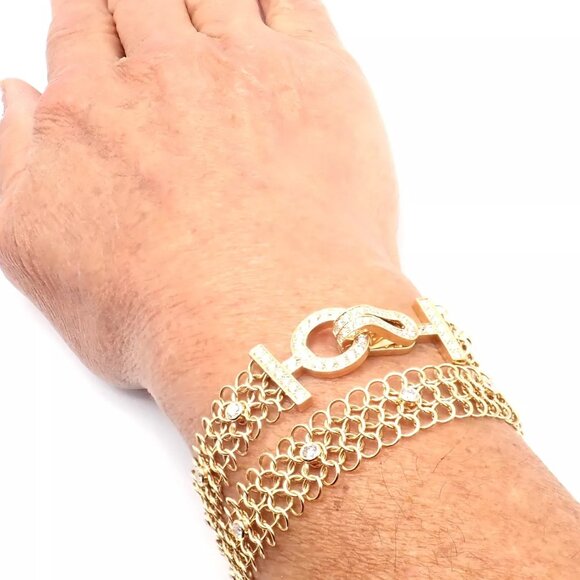 Authentic! Cartier Agrafe 18k Rose Gold Diamond Link Bracelet Size 17 Paper - Picture 12 of 12